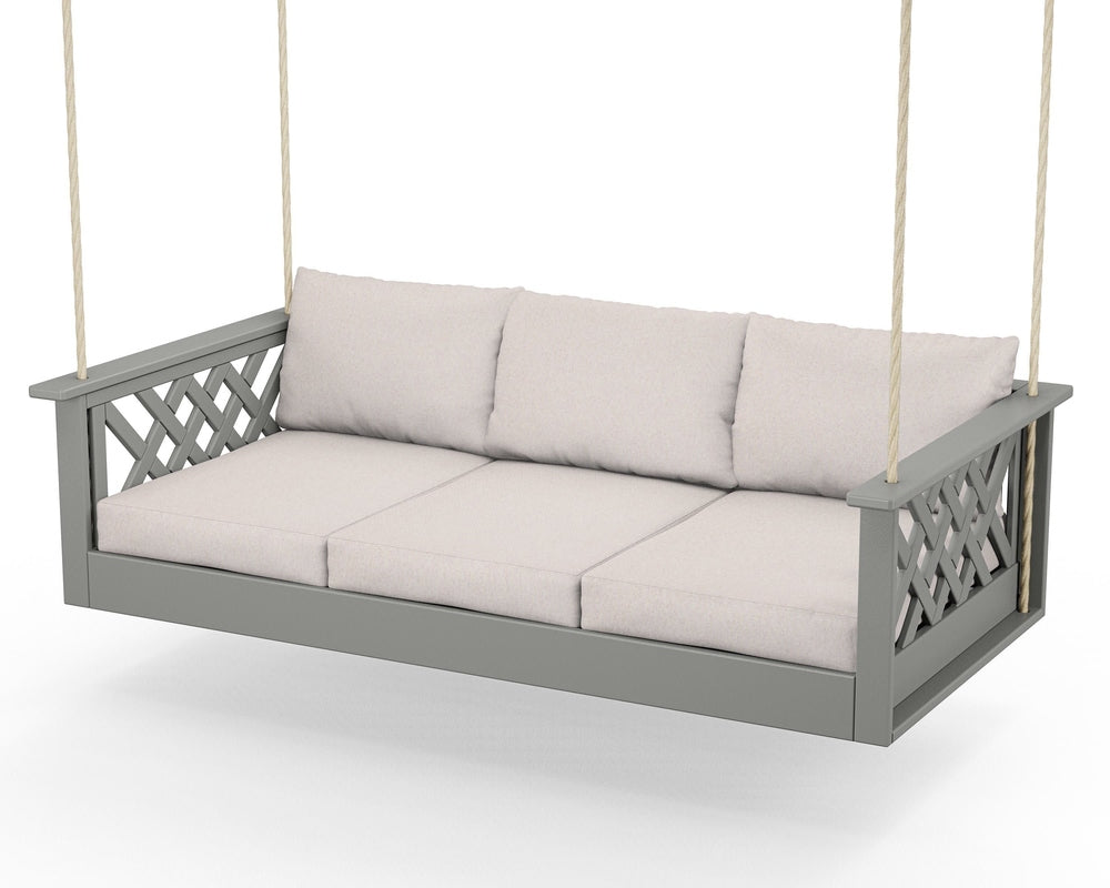 Wovendale Daybed Swing - Slate Grey / Dune Burlap