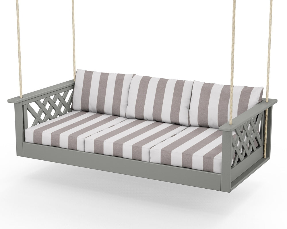 Wovendale Daybed Swing - Slate Grey / Cabana Stripe Grey Mist