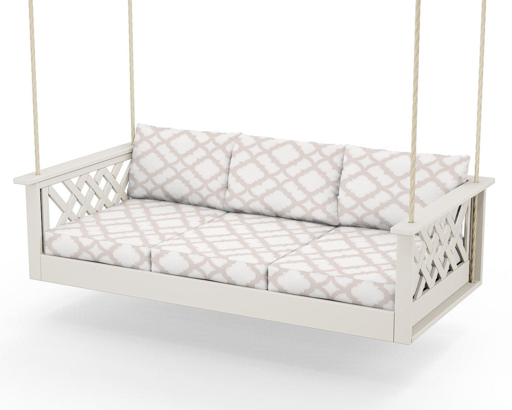 Wovendale Daybed Swing - Sand / Trellis Dune Burlap
