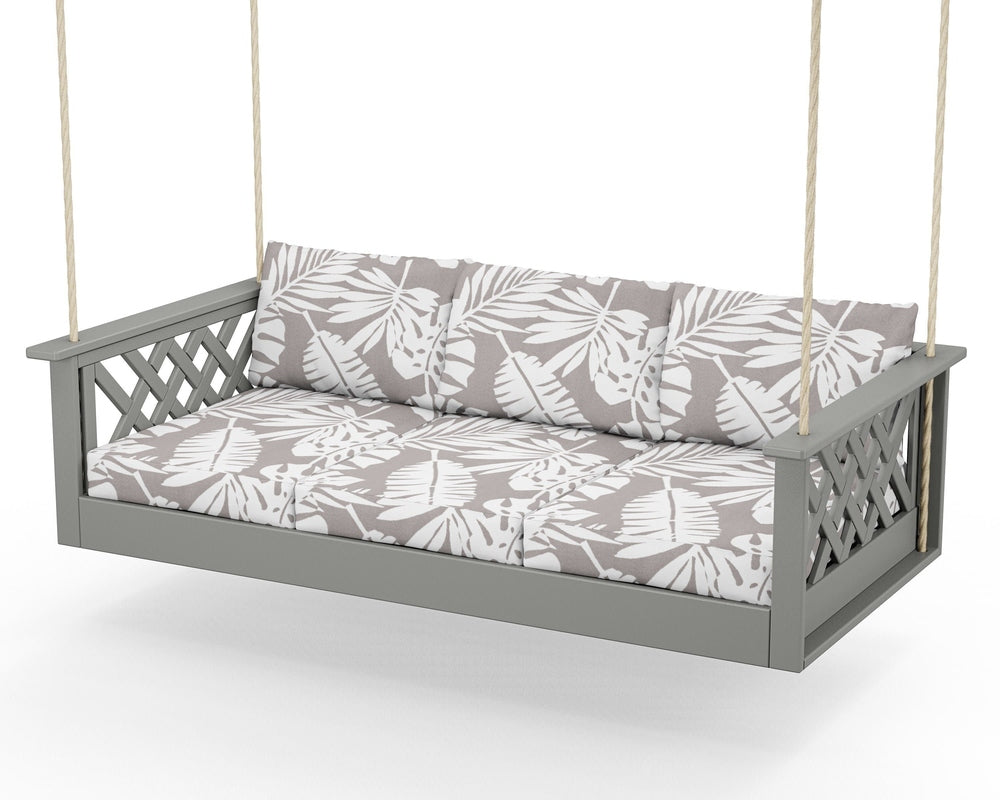 Wovendale Daybed Swing - Slate Grey / Leaf Grey Mist