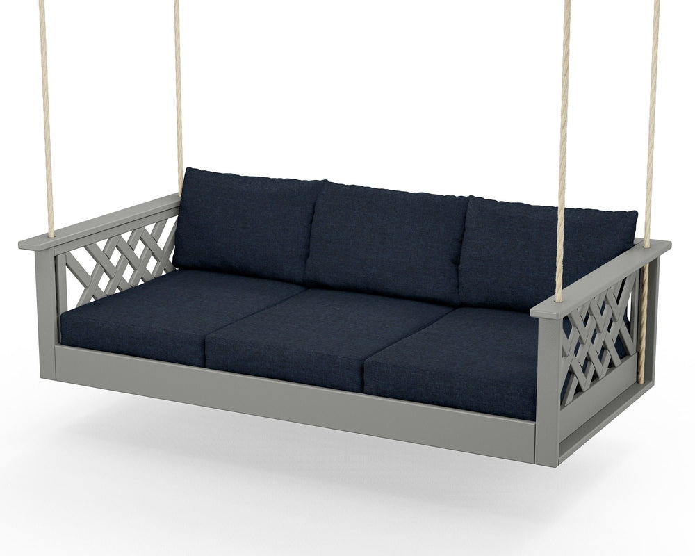 Wovendale Daybed Swing - Slate Grey / Marine Indigo
