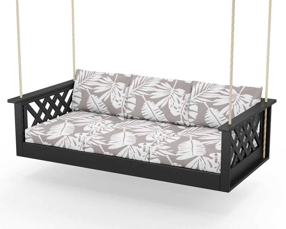 Wovendale Daybed Swing - Black / Leaf Grey Mist