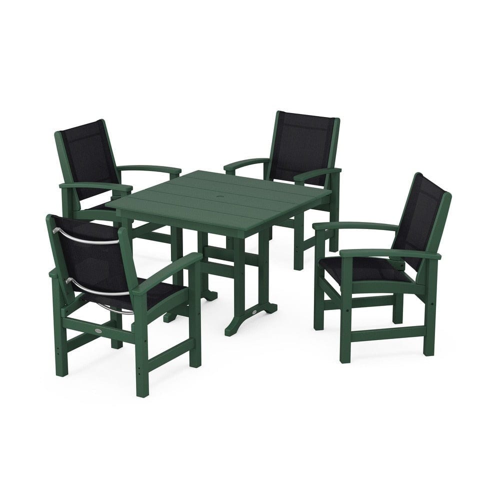 POLYWOOD® - Coastal 5-Piece Farmhouse Dining Set - PWS1141 Outdoor Furniture POLYWOOD®