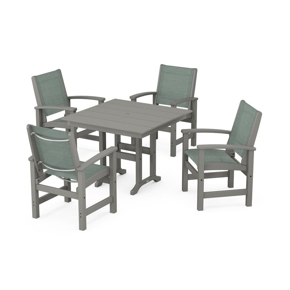 POLYWOOD® - Coastal 5-Piece Farmhouse Dining Set - PWS1141