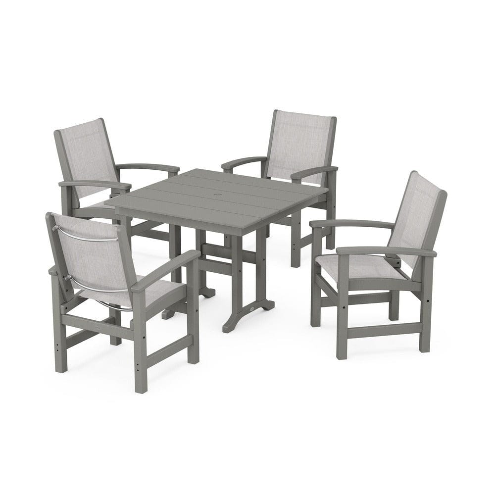 POLYWOOD® - Coastal 5-Piece Farmhouse Dining Set - PWS1141 Outdoor Furniture POLYWOOD®