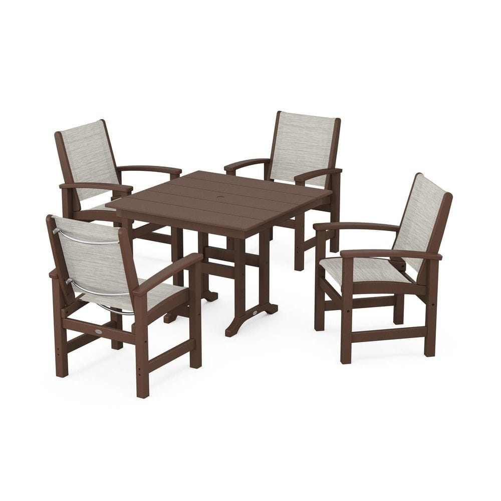 POLYWOOD® - Coastal 5-Piece Farmhouse Dining Set - PWS1141 Outdoor Furniture POLYWOOD®
