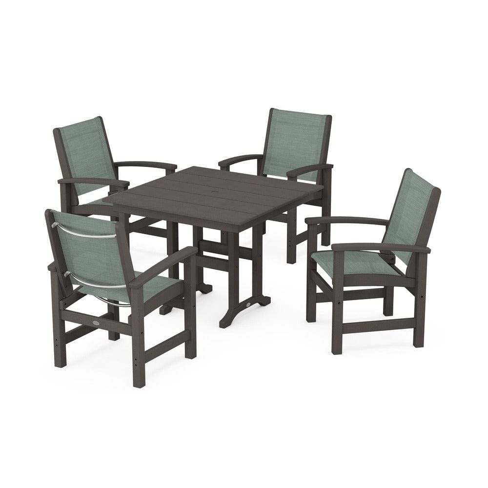 POLYWOOD® - Coastal 5-Piece Farmhouse Dining Set - PWS1141 Outdoor Furniture POLYWOOD®