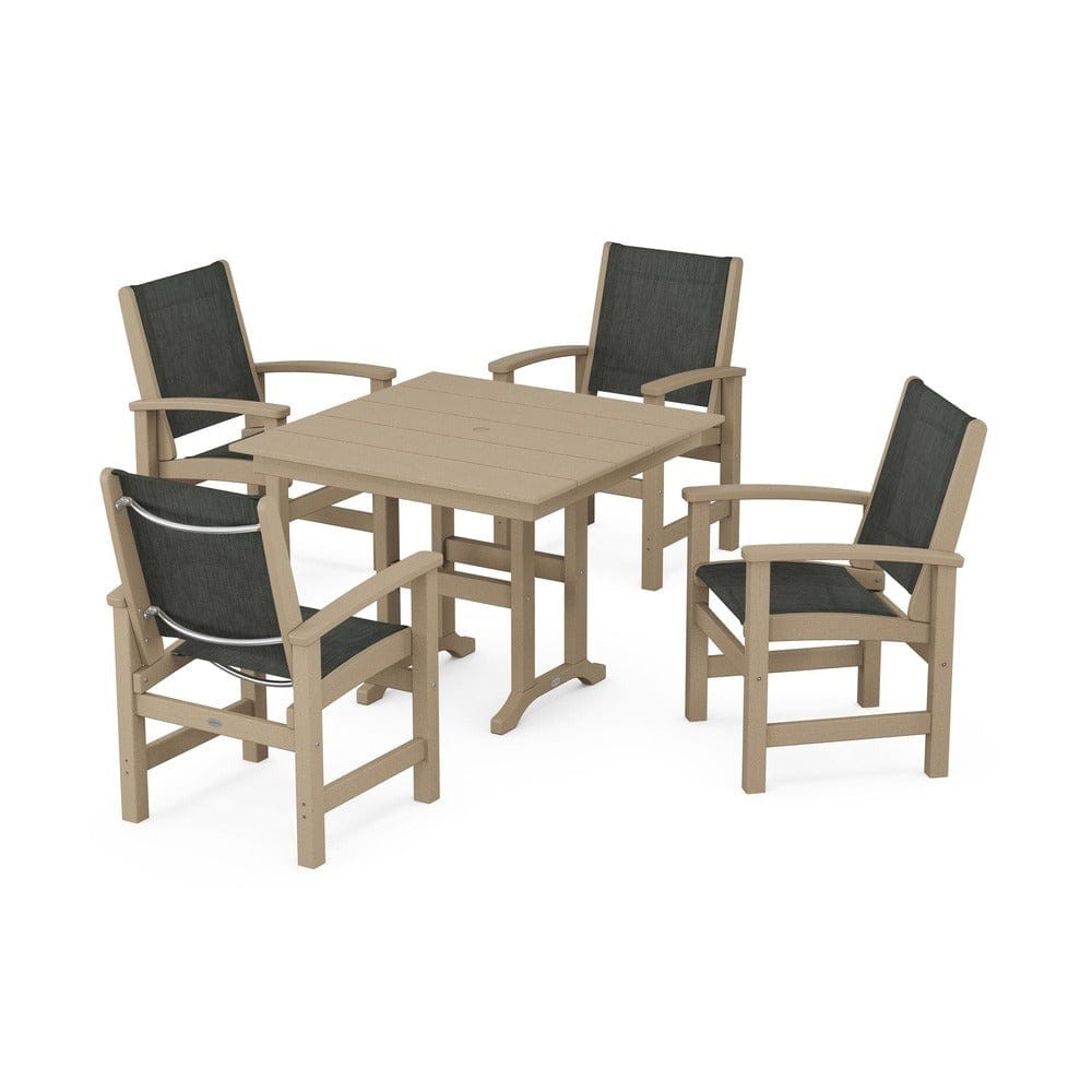 POLYWOOD® - Coastal 5-Piece Farmhouse Dining Set - PWS1141