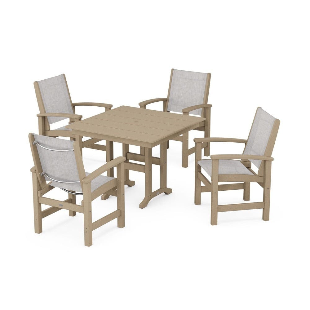 POLYWOOD® - Coastal 5-Piece Farmhouse Dining Set - PWS1141