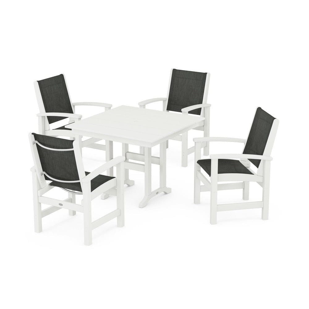 POLYWOOD® - Coastal 5-Piece Farmhouse Dining Set - PWS1141 Outdoor Furniture POLYWOOD®