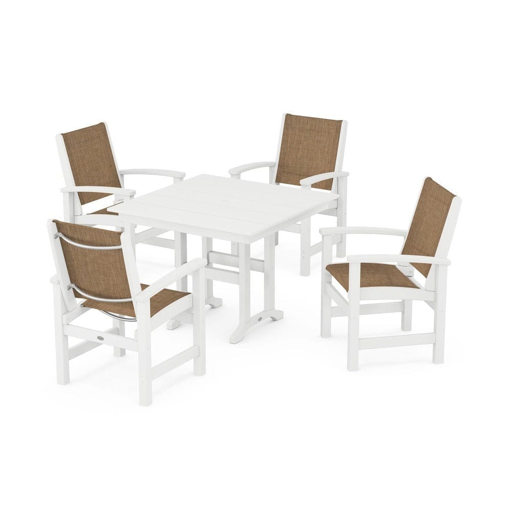 POLYWOOD® - Coastal 5-Piece Farmhouse Dining Set - PWS1141 Outdoor Furniture POLYWOOD®
