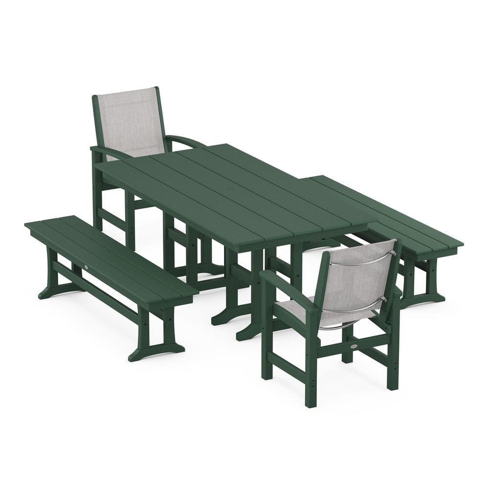 POLYWOOD® - Coastal 5-Piece Farmhouse Dining Set - PWS1175