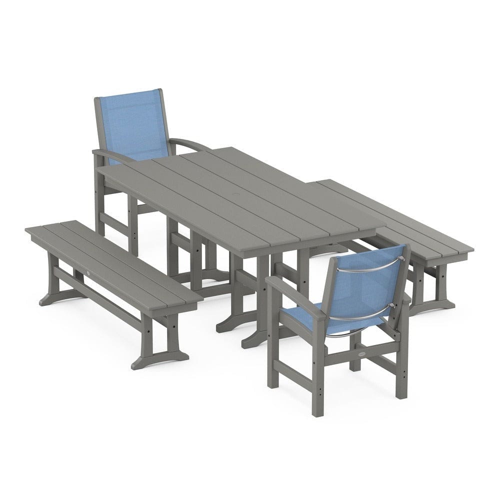 POLYWOOD® - Coastal 5-Piece Farmhouse Dining Set - PWS1175