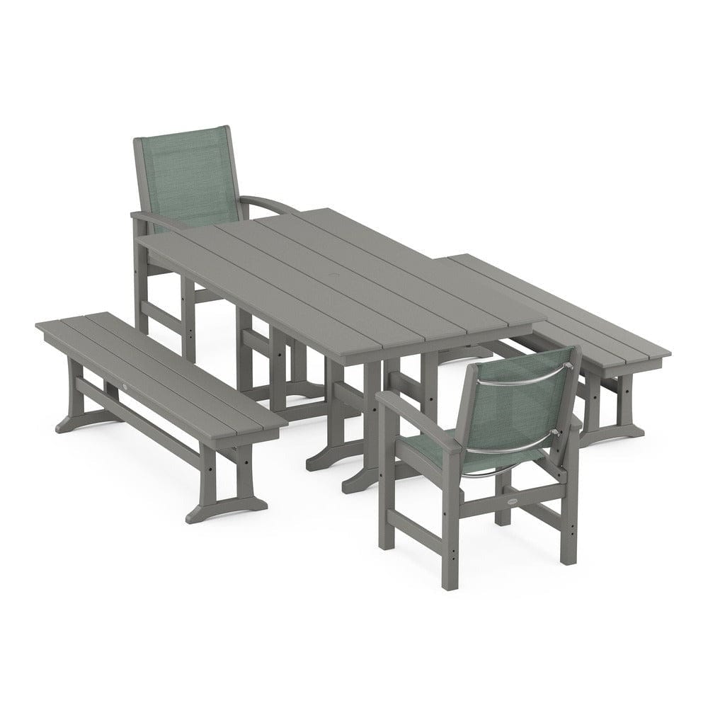 POLYWOOD® - Coastal 5-Piece Farmhouse Dining Set - PWS1175