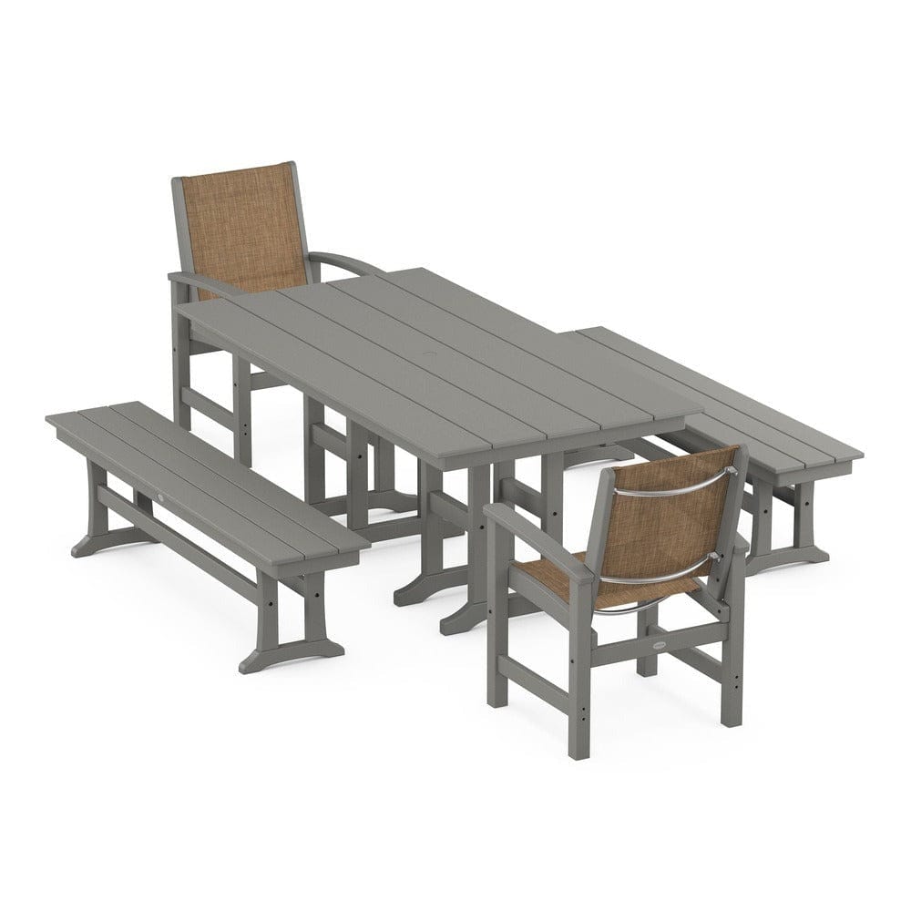 POLYWOOD® - Coastal 5-Piece Farmhouse Dining Set - PWS1175