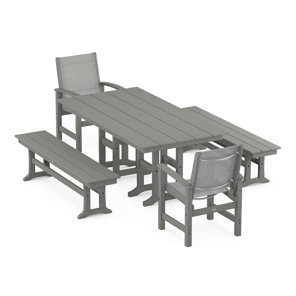 POLYWOOD® - Coastal 5-Piece Farmhouse Dining Set - PWS1175