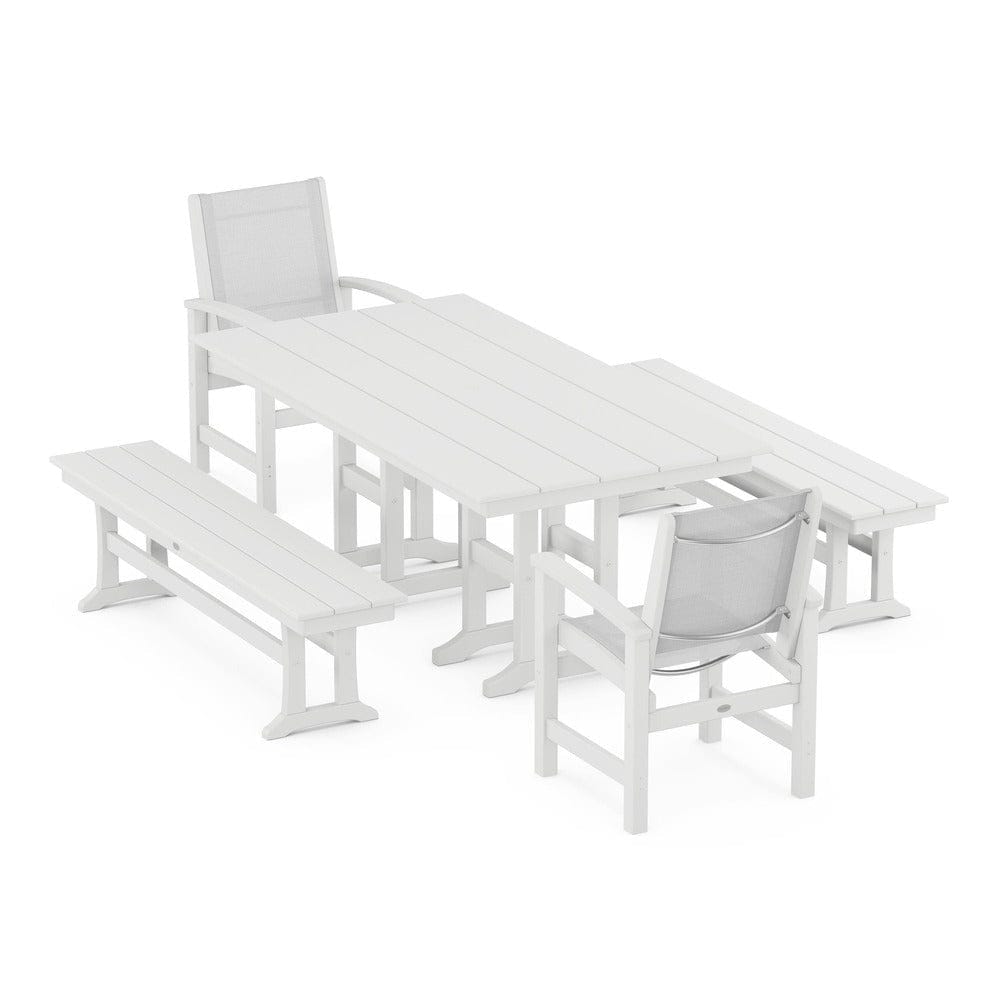 POLYWOOD® - Coastal 5-Piece Farmhouse Dining Set - PWS1175