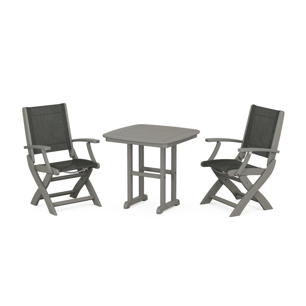 POLYWOOD® - Coastal Folding Chair 3-Piece Dining Set - PWS1206 Outdoor Furniture POLYWOOD®