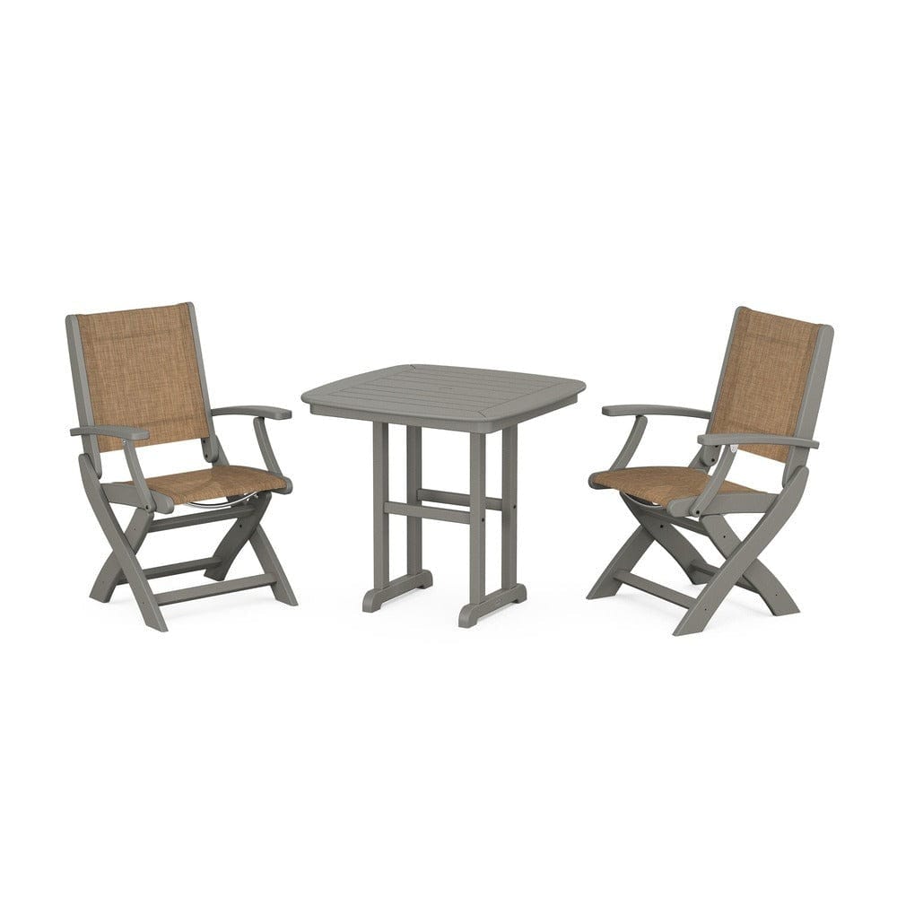 POLYWOOD® - Coastal Folding Chair 3-Piece Dining Set - PWS1206 Outdoor Furniture POLYWOOD®