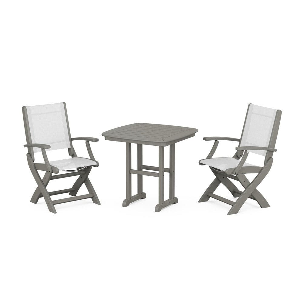 POLYWOOD® - Coastal Folding Chair 3-Piece Dining Set - PWS1206 Outdoor Furniture POLYWOOD®