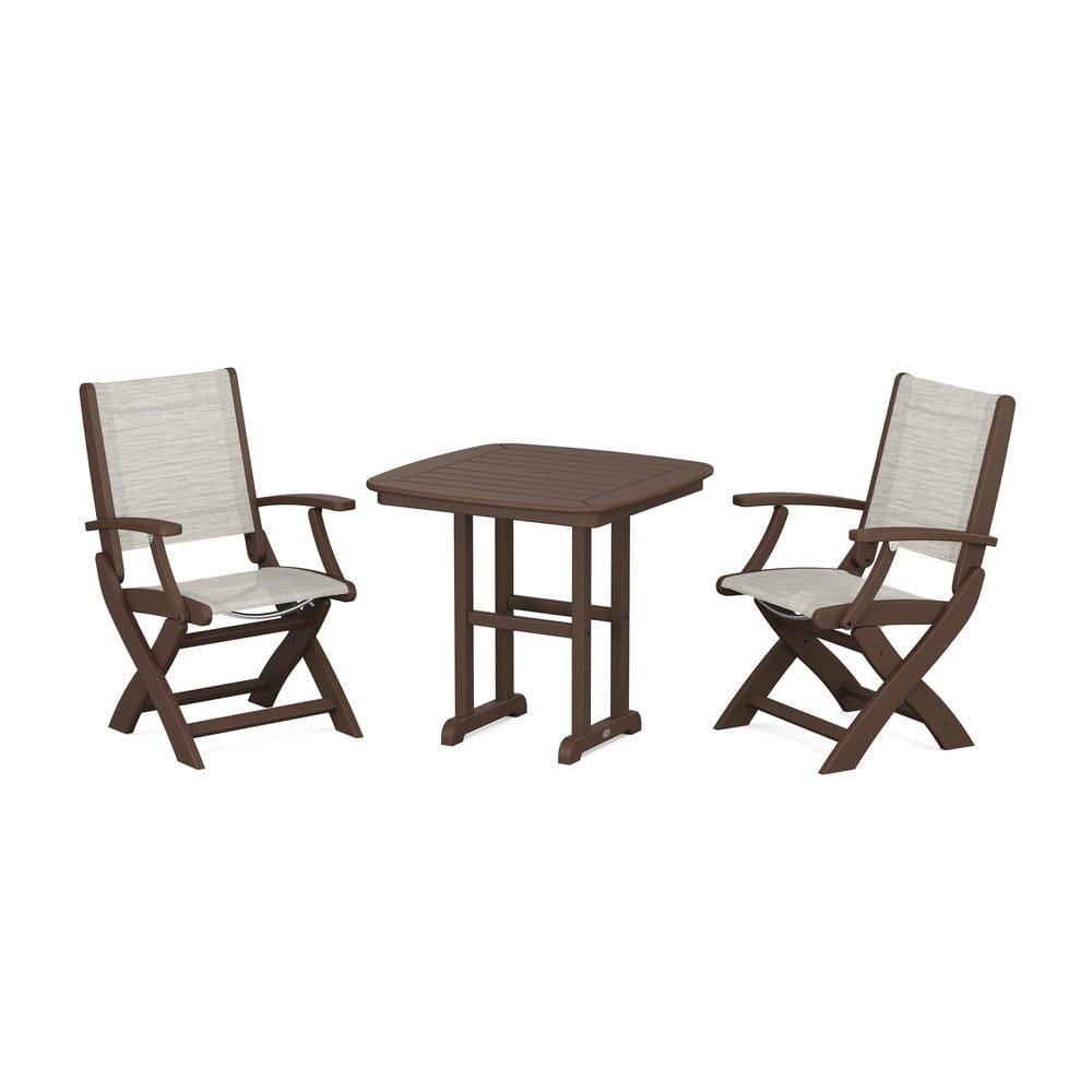 POLYWOOD® - Coastal Folding Chair 3-Piece Dining Set - PWS1206 Outdoor Furniture POLYWOOD®
