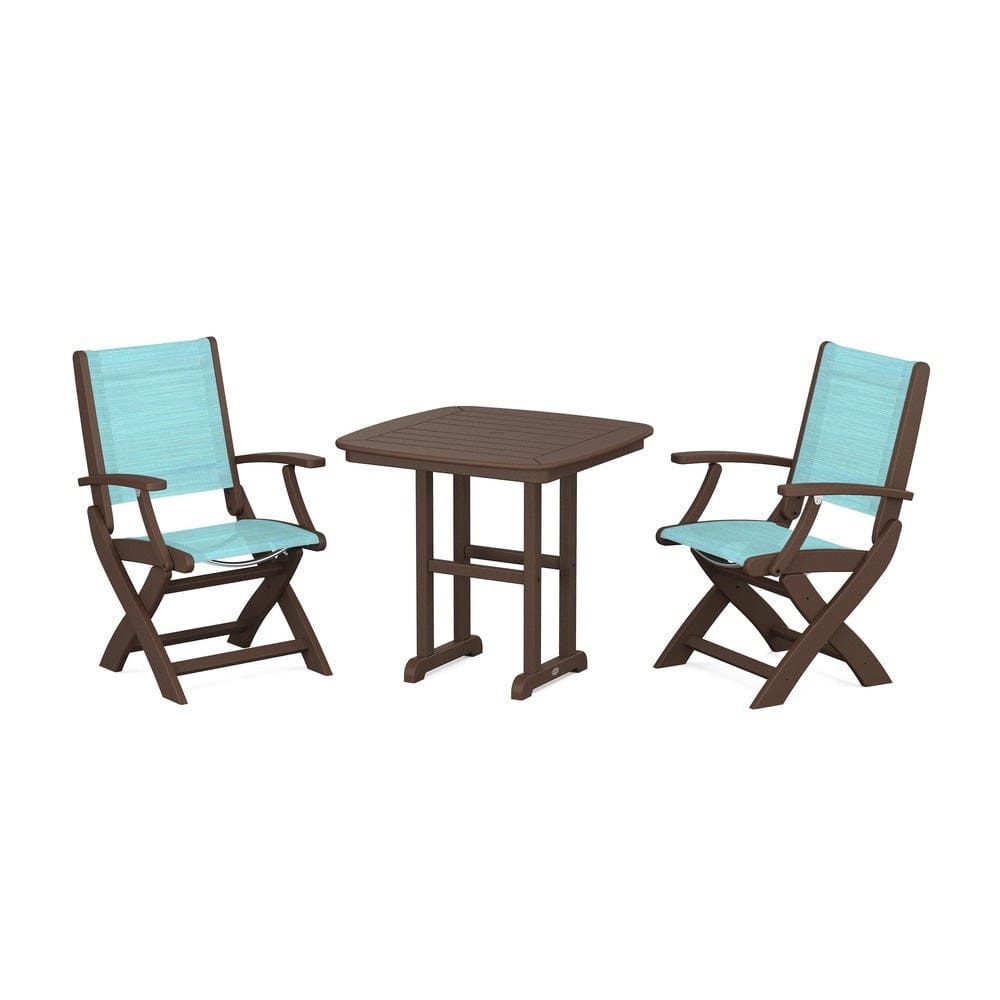 POLYWOOD® - Coastal Folding Chair 3-Piece Dining Set - PWS1206 Outdoor Furniture POLYWOOD®