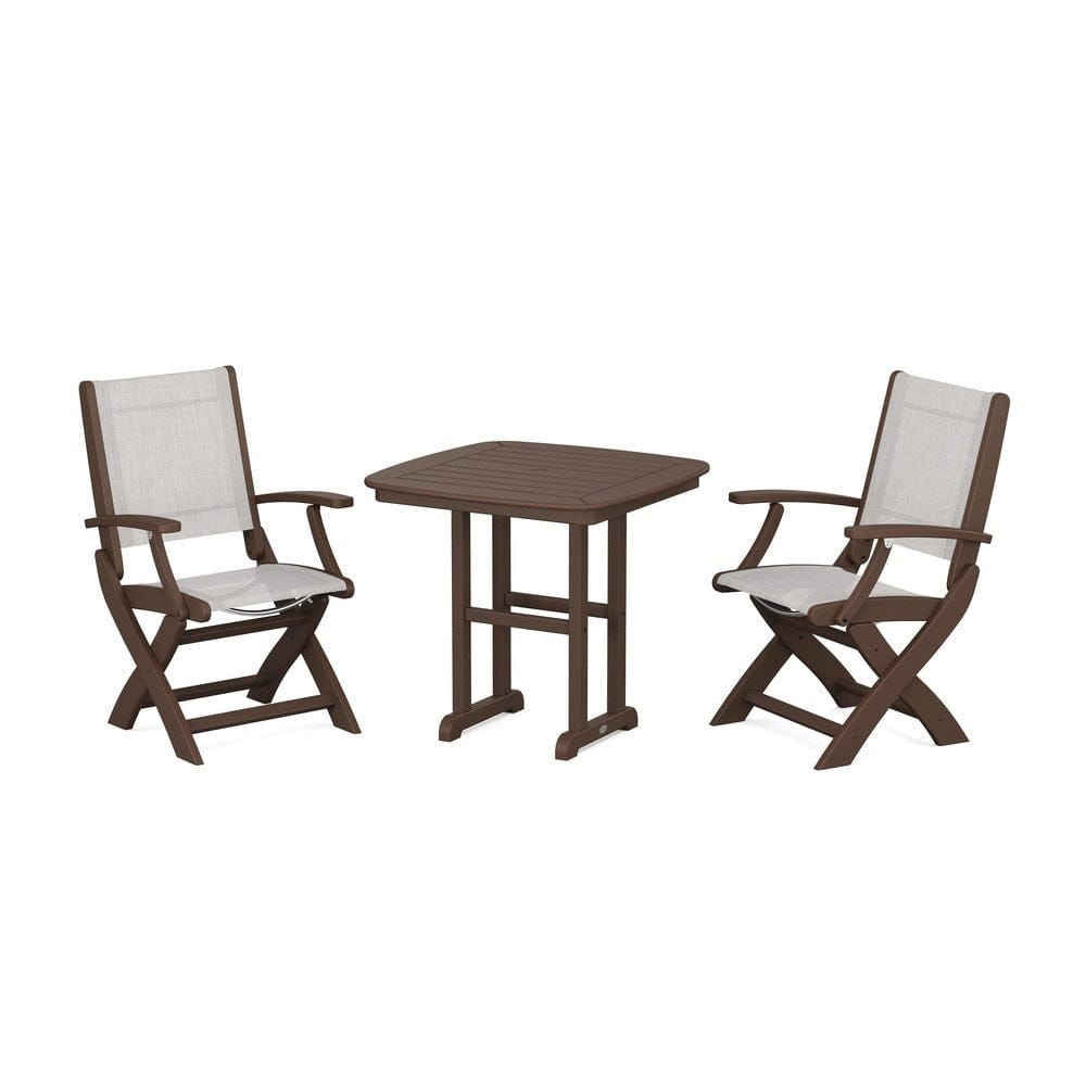POLYWOOD® - Coastal Folding Chair 3-Piece Dining Set - PWS1206 Outdoor Furniture POLYWOOD®