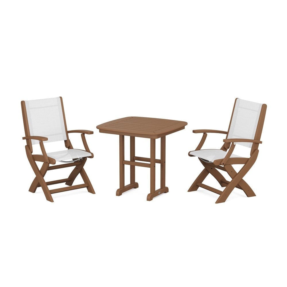 POLYWOOD® - Coastal Folding Chair 3-Piece Dining Set - PWS1206 Outdoor Furniture POLYWOOD®
