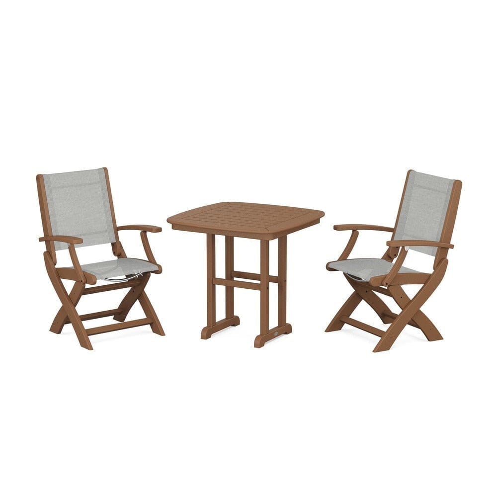 POLYWOOD® - Coastal Folding Chair 3-Piece Dining Set - PWS1206 Outdoor Furniture POLYWOOD®