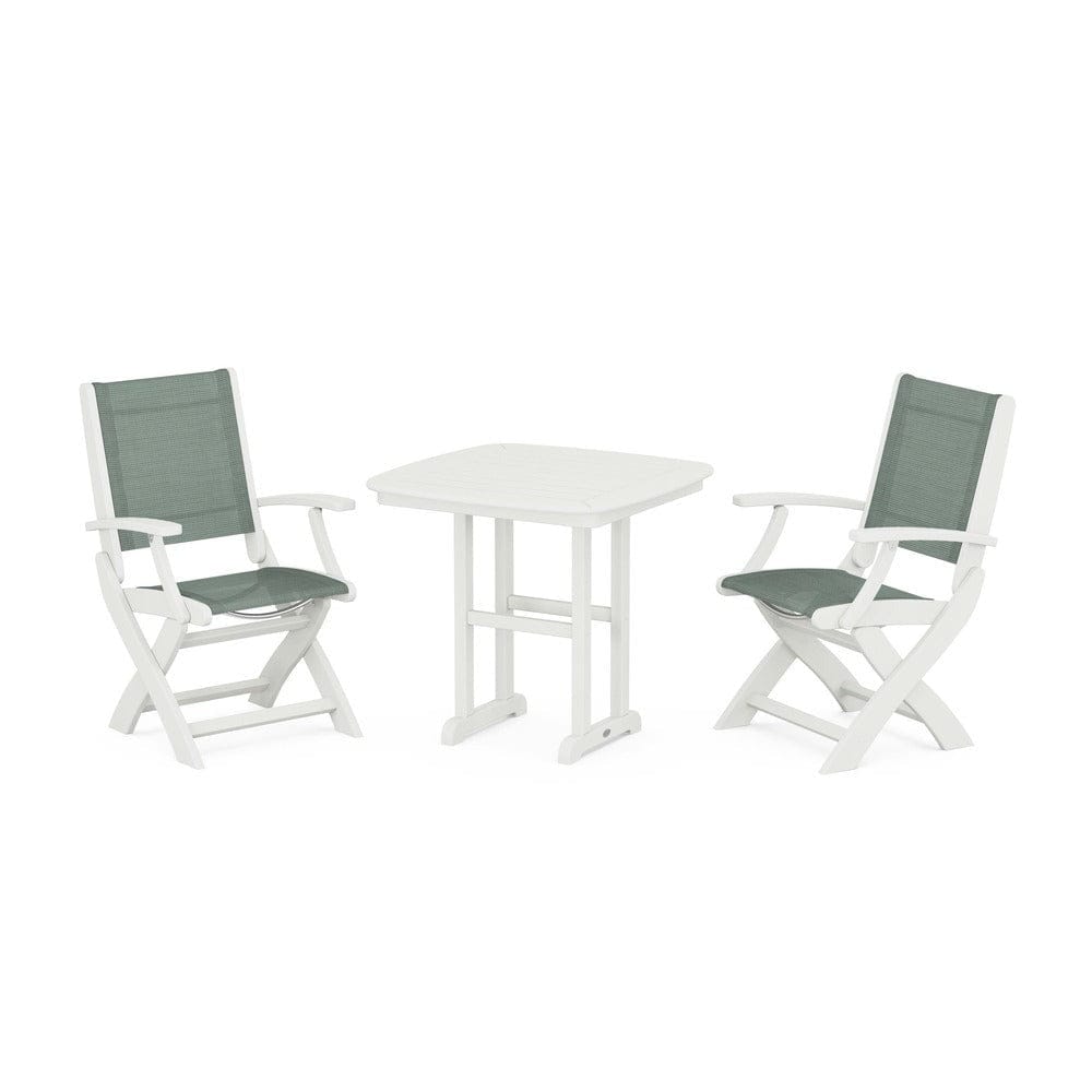 POLYWOOD® - Coastal Folding Chair 3-Piece Dining Set - PWS1206 Outdoor Furniture POLYWOOD®