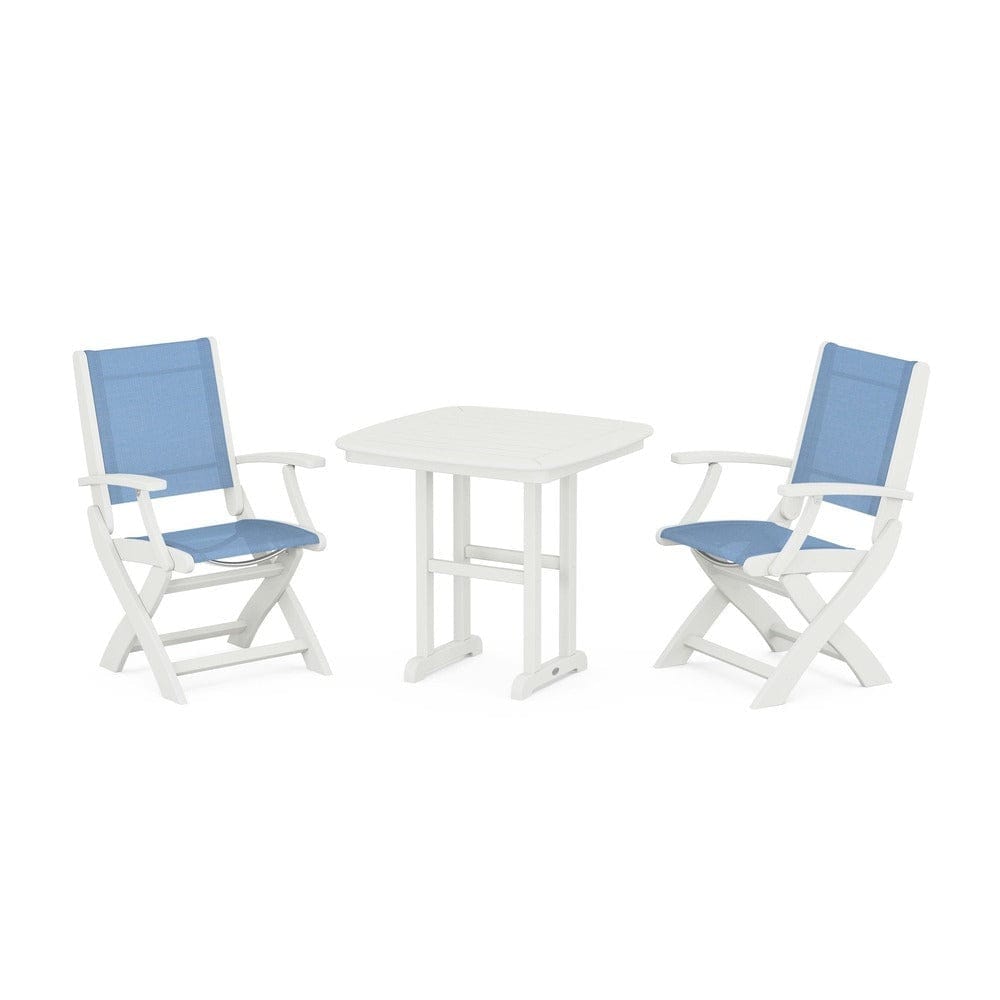POLYWOOD® - Coastal Folding Chair 3-Piece Dining Set - PWS1206 Outdoor Furniture POLYWOOD®