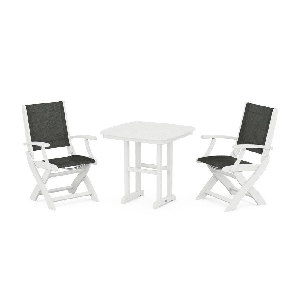 POLYWOOD® - Coastal Folding Chair 3-Piece Dining Set - PWS1206 Outdoor Furniture POLYWOOD®