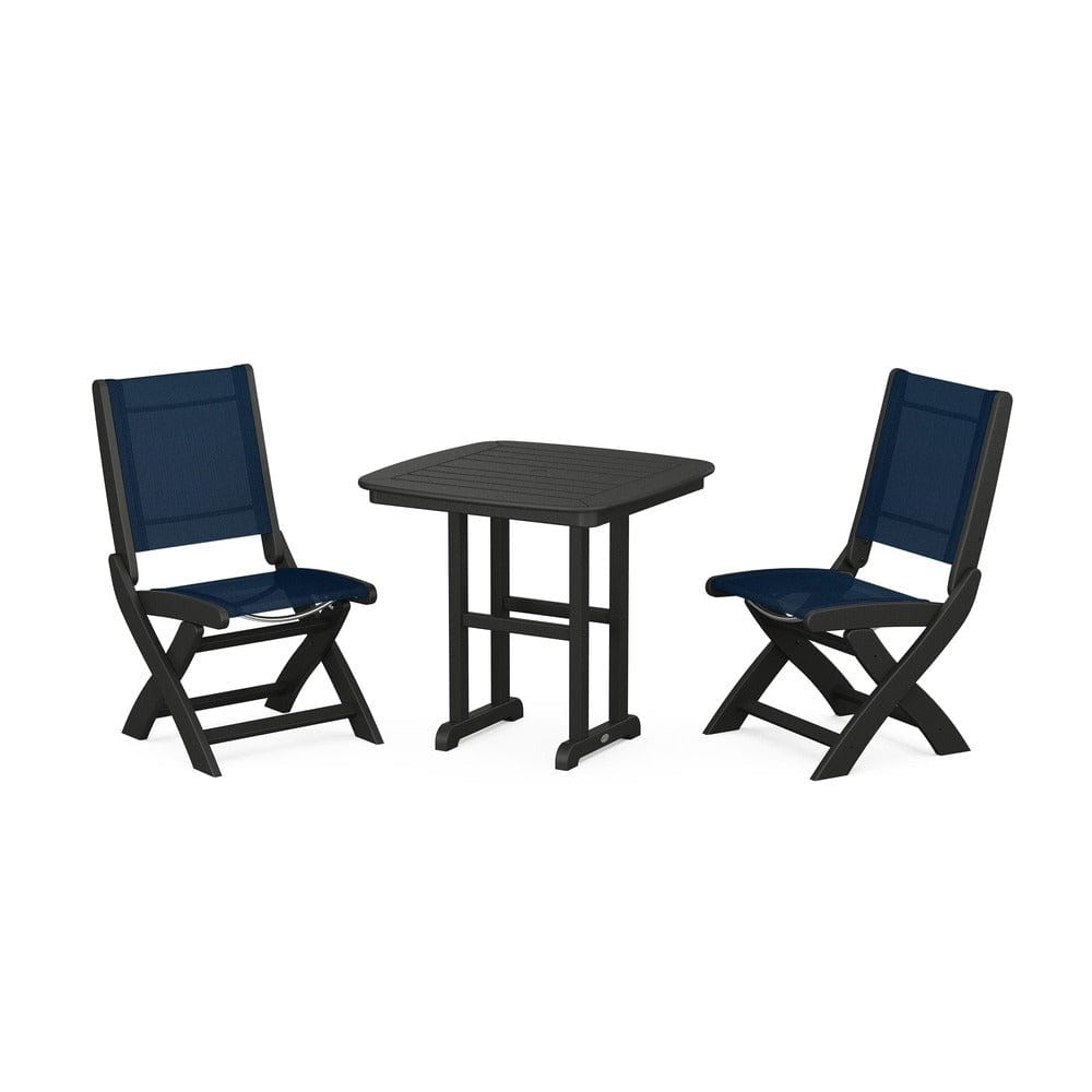 POLYWOOD® - Coastal Folding Side Chair 3-Piece Dining Set - PWS1207 Outdoor Furniture POLYWOOD®