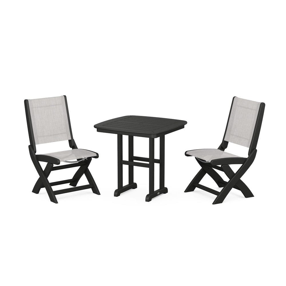 POLYWOOD® - Coastal Folding Side Chair 3-Piece Dining Set - PWS1207 Outdoor Furniture POLYWOOD®