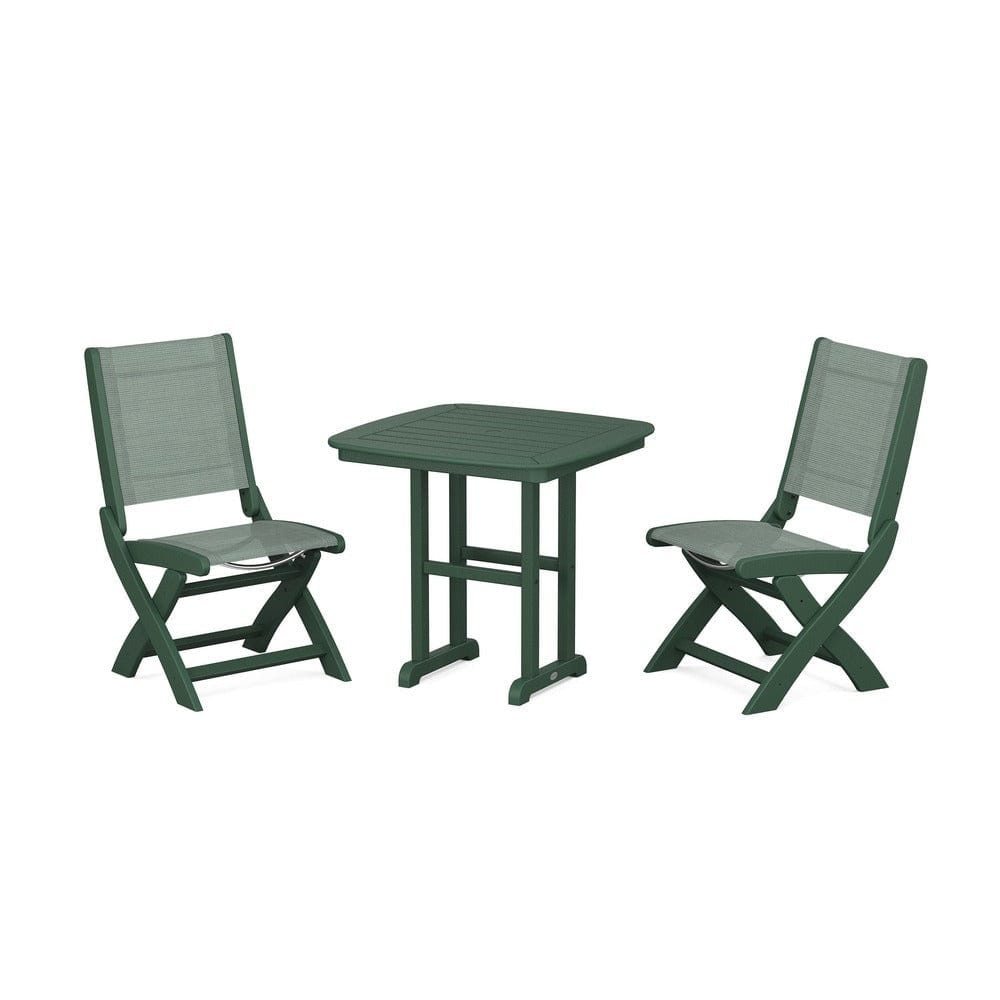 POLYWOOD® - Coastal Folding Side Chair 3-Piece Dining Set - PWS1207 Outdoor Furniture POLYWOOD®