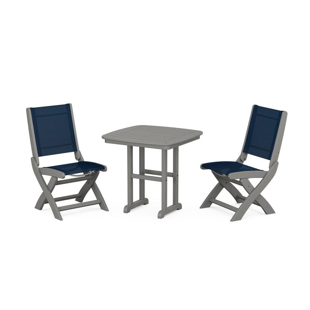 POLYWOOD® - Coastal Folding Side Chair 3-Piece Dining Set - PWS1207