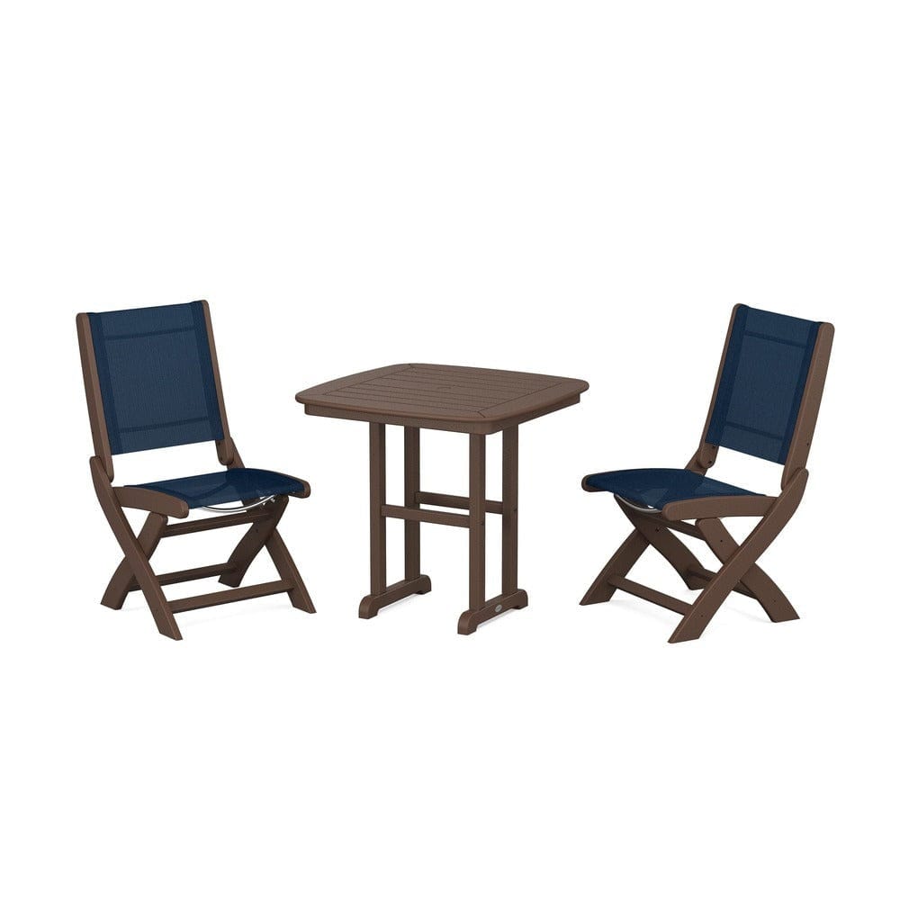 POLYWOOD® - Coastal Folding Side Chair 3-Piece Dining Set - PWS1207 Outdoor Furniture POLYWOOD®