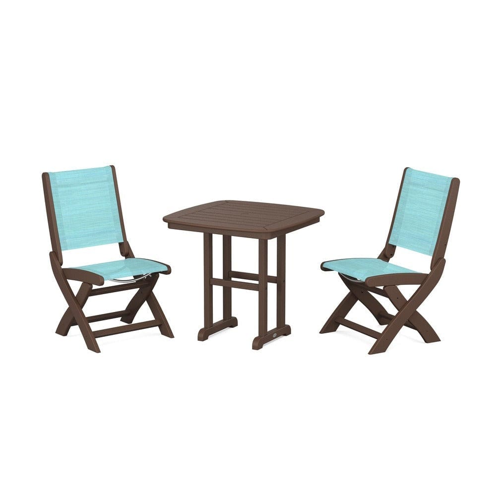 POLYWOOD® - Coastal Folding Side Chair 3-Piece Dining Set - PWS1207 Outdoor Furniture POLYWOOD®