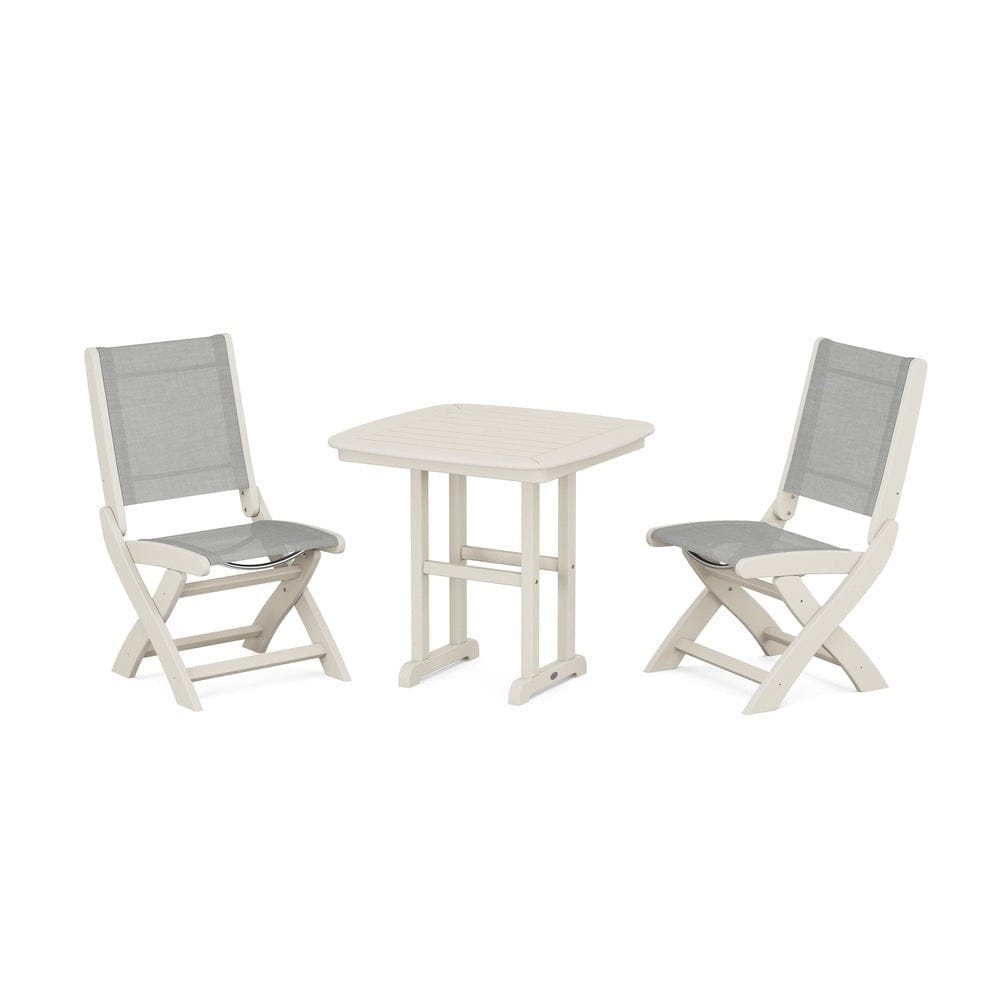POLYWOOD® - Coastal Folding Side Chair 3-Piece Dining Set - PWS1207 Outdoor Furniture POLYWOOD®