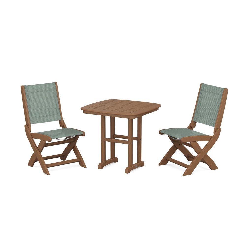 POLYWOOD® - Coastal Folding Side Chair 3-Piece Dining Set - PWS1207 Outdoor Furniture POLYWOOD®