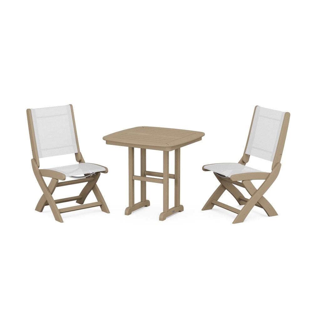 POLYWOOD® - Coastal Folding Side Chair 3-Piece Dining Set - PWS1207