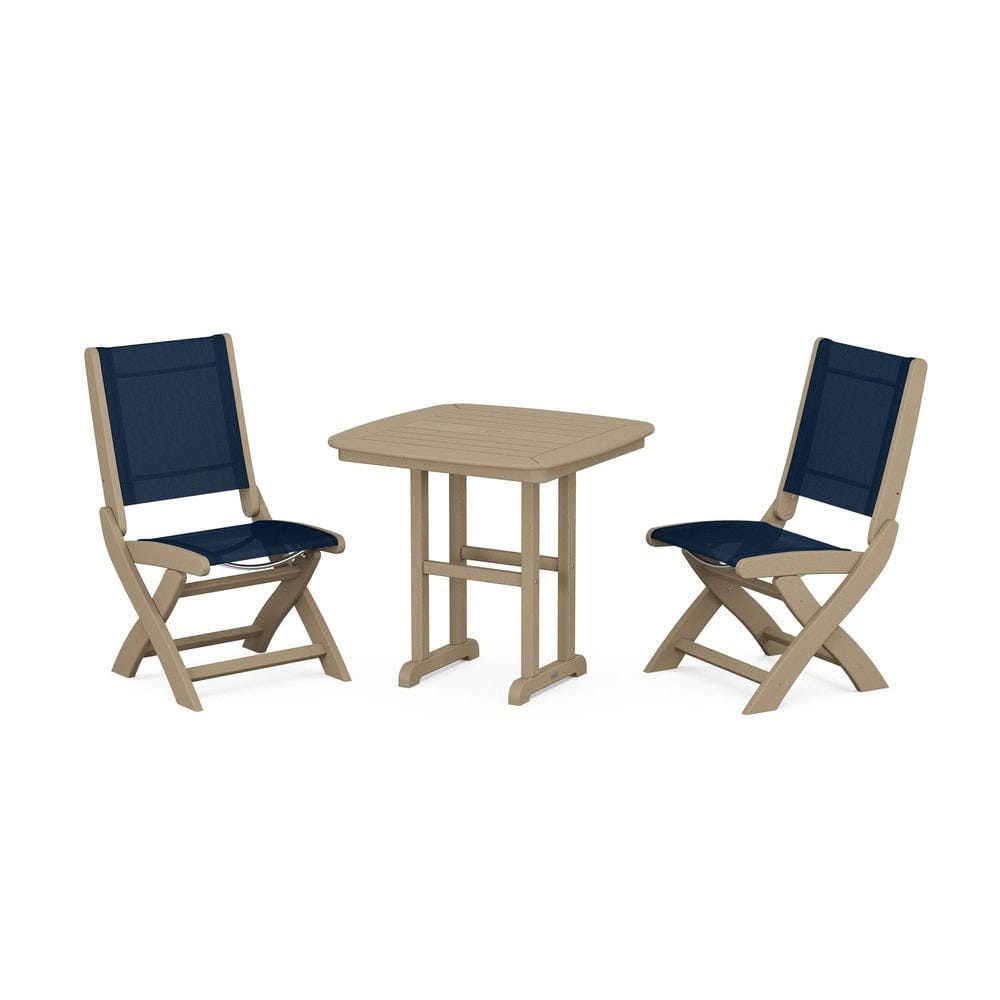 POLYWOOD® - Coastal Folding Side Chair 3-Piece Dining Set - PWS1207