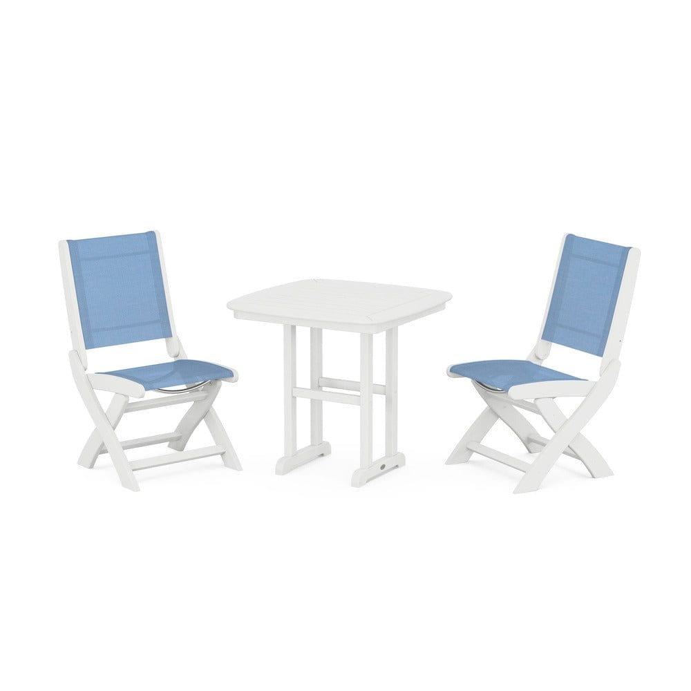 POLYWOOD® - Coastal Folding Side Chair 3-Piece Dining Set - PWS1207 Outdoor Furniture POLYWOOD®