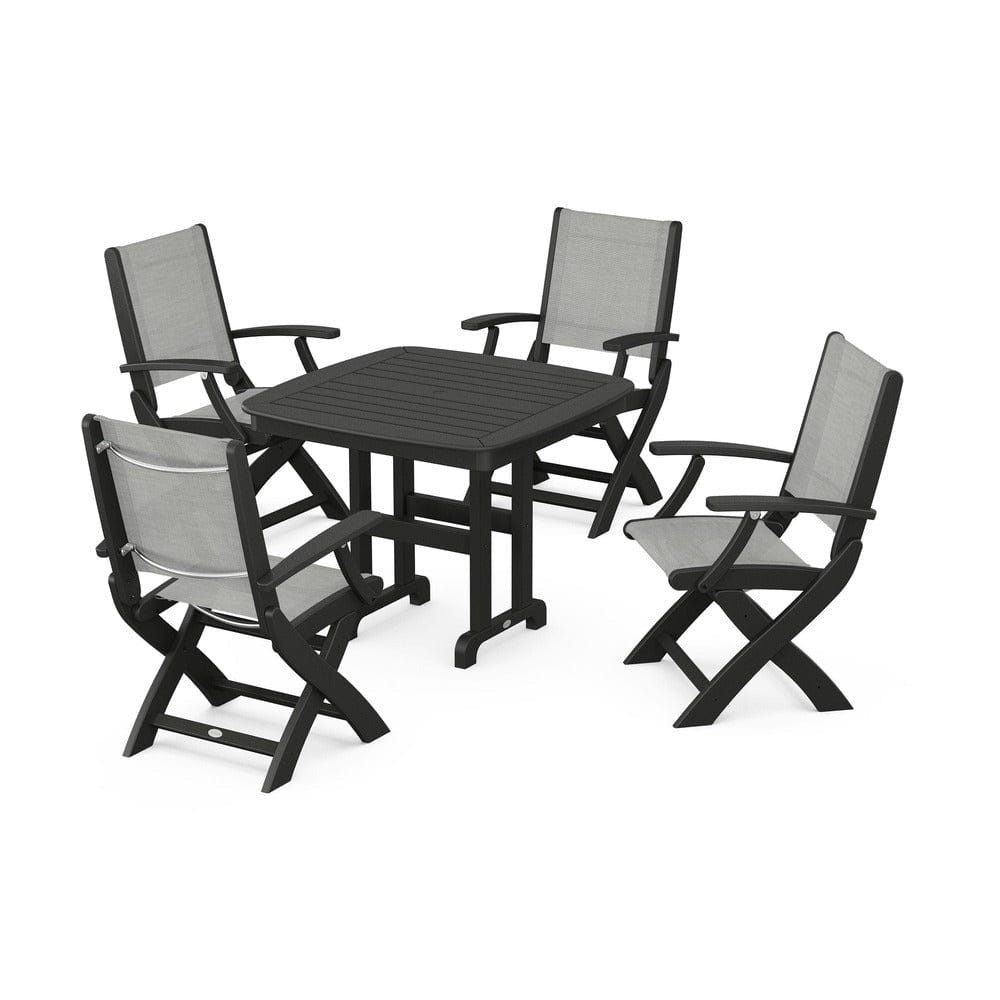 POLYWOOD® - Coastal Folding Chair 5-Piece Dining Set - PWS1237