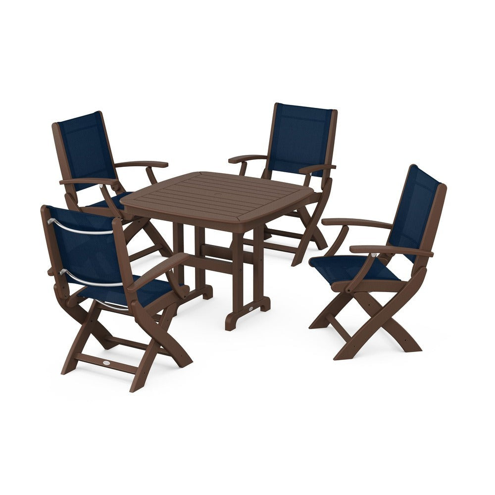POLYWOOD® - Coastal Folding Chair 5-Piece Dining Set - PWS1237