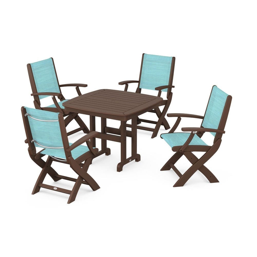 POLYWOOD® - Coastal Folding Chair 5-Piece Dining Set - PWS1237
