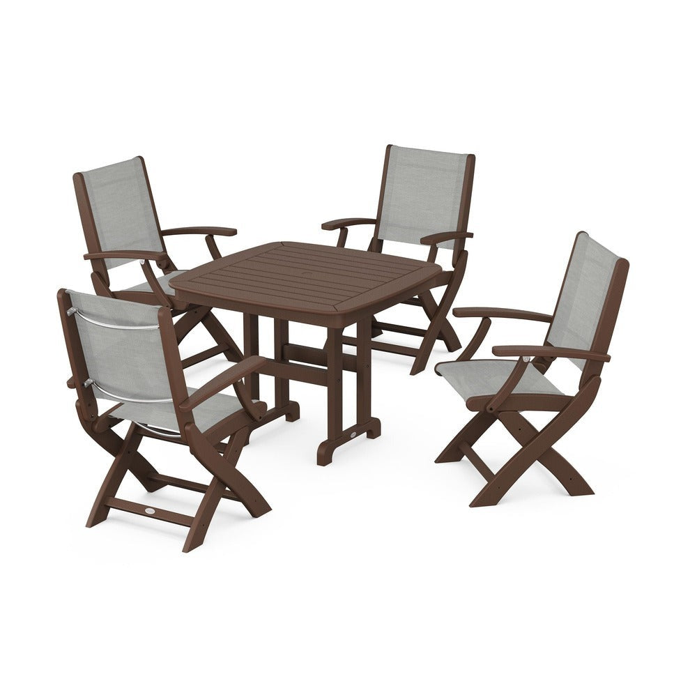 POLYWOOD® - Coastal Folding Chair 5-Piece Dining Set - PWS1237