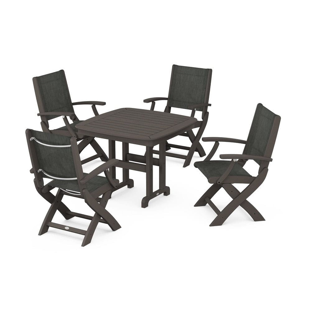 POLYWOOD® - Coastal Folding Chair 5-Piece Dining Set - PWS1237