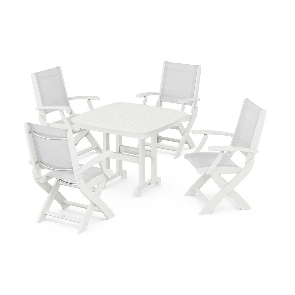 POLYWOOD® - Coastal Folding Chair 5-Piece Dining Set - PWS1237