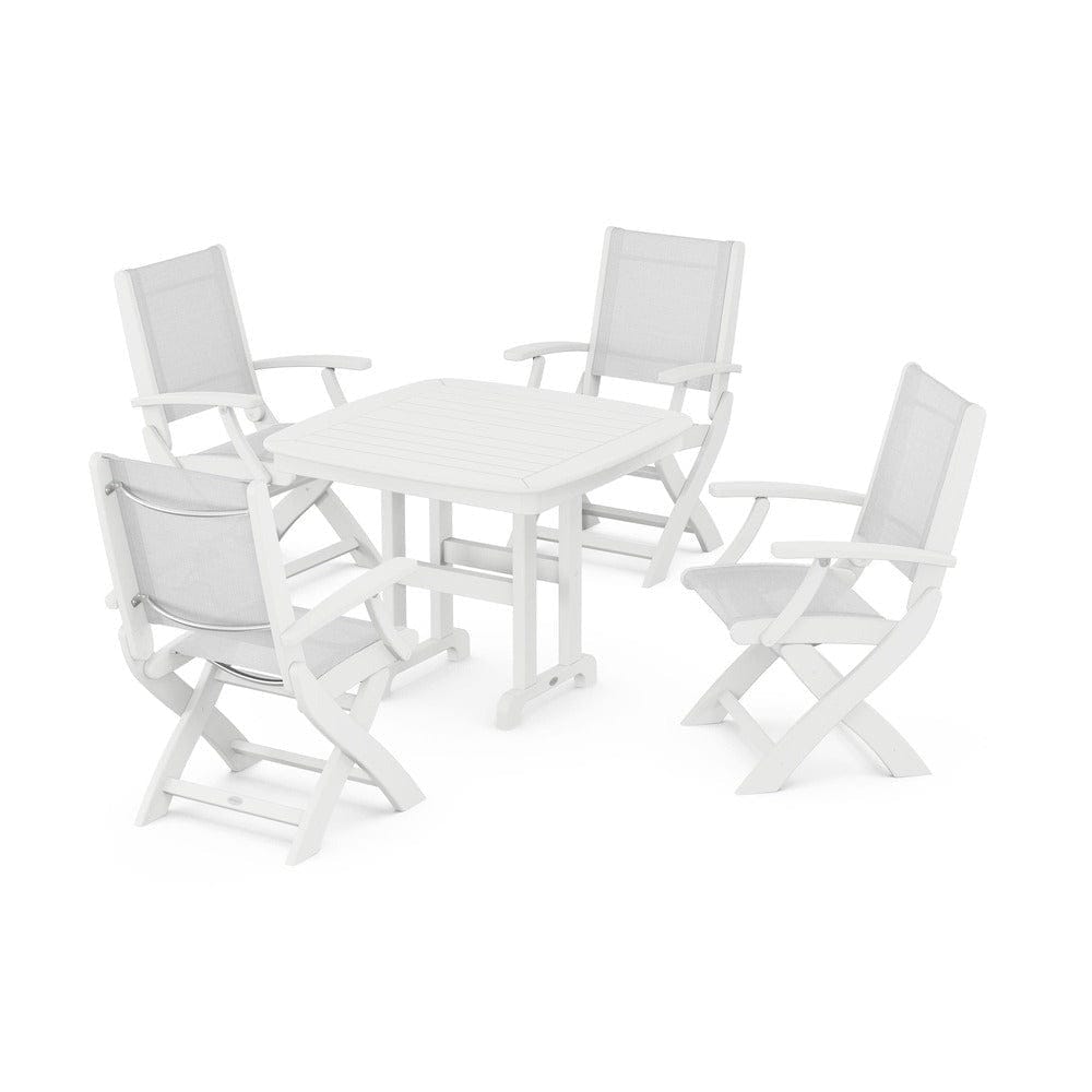 POLYWOOD® - Coastal Folding Chair 5-Piece Dining Set - PWS1237